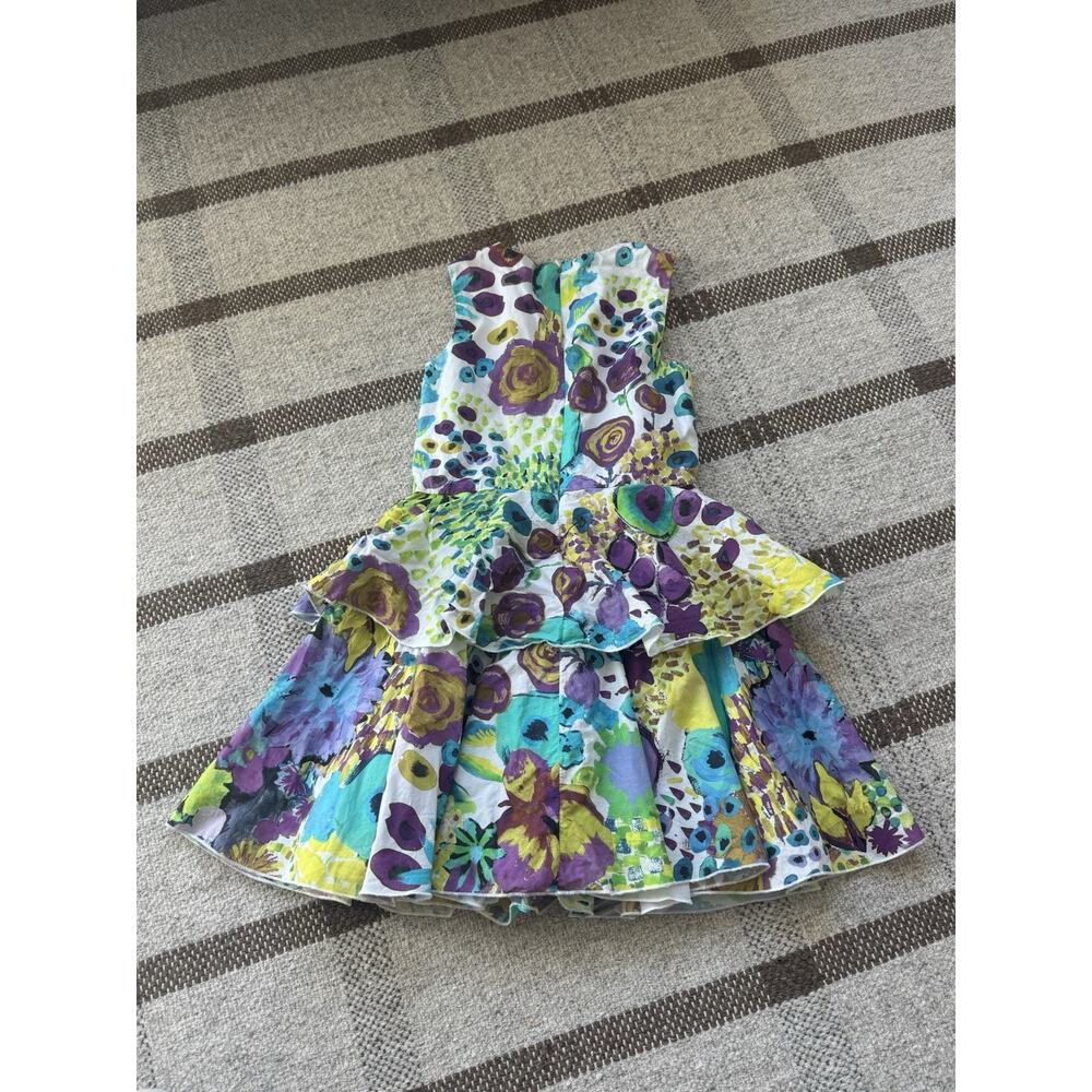 Alivia Simone Summer Bloom Tiered Dress Liberty Easter Girls 6 Purple Blue - Picture 8 of 10